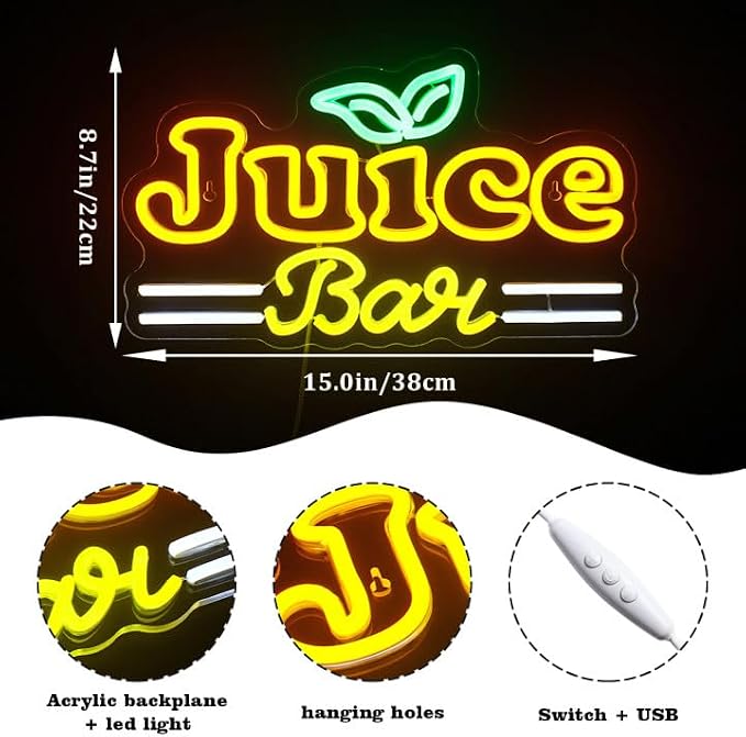 Looklight Juice Bar Neon Sign Bar Signs Neon Sign - Image 4