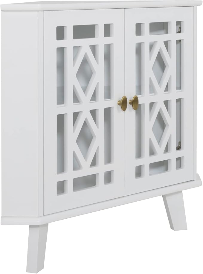 Scurrty Small Corner Table, Free-Standing Shelf Stand Storage Organizer - Image 9