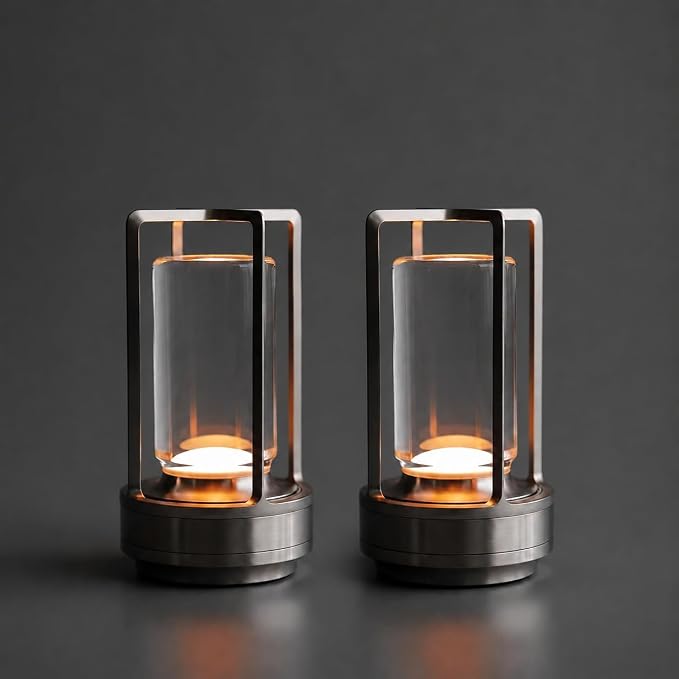 2 Pack Cordless Table Lamps, Rechargeable LED Decorative Lamp by PIKAFOX