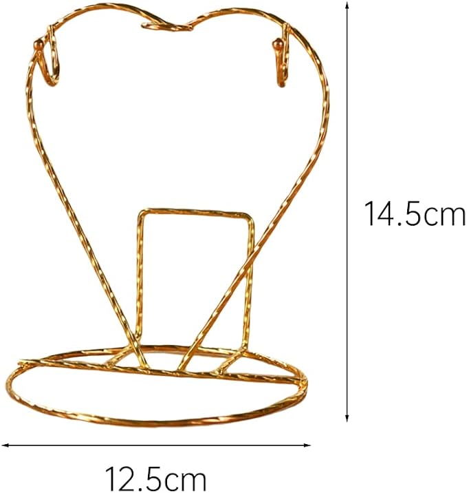 Heart Shaped Tea Cup and Saucer Display Stand Holder Rack Metal Cup Saucer - Image 4