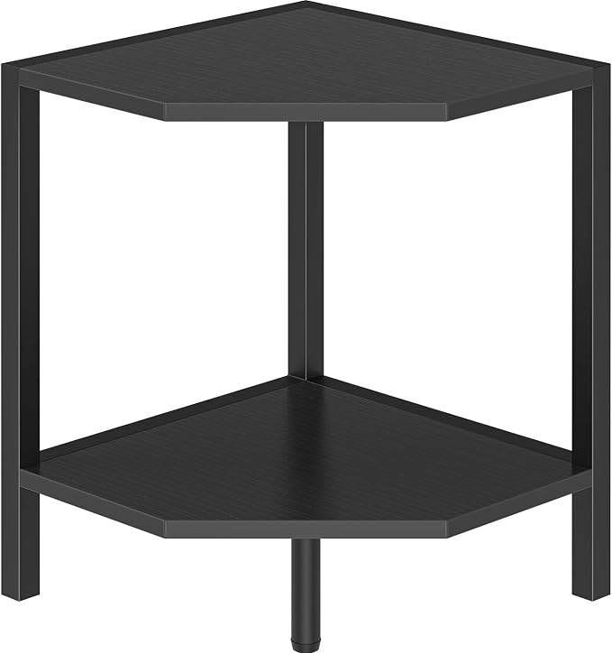 Creso hom Corner Shelf Stand, 2 Tier Industrial Corner Bookshelf by Cresohom