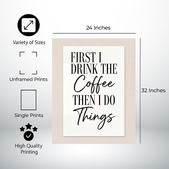 Lawrence Williams Designs First I Drink the Coffee Then I Do Things Poster - Image 2