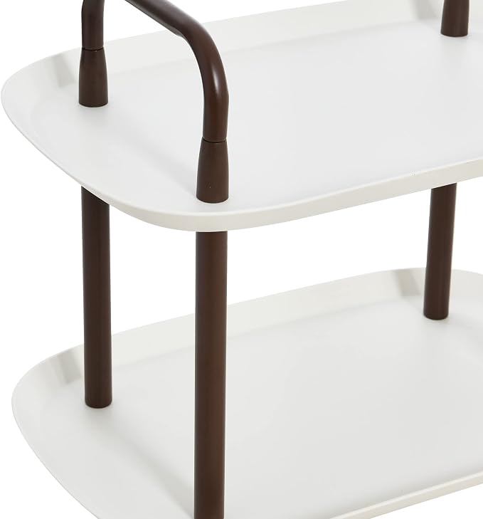Main + Mesa Modern Plastic and Metal 2-Tier Trolley - Image 4