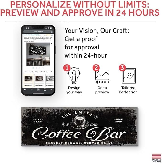 Tailored Canvases Custom Coffee Bar Sign - Image 4