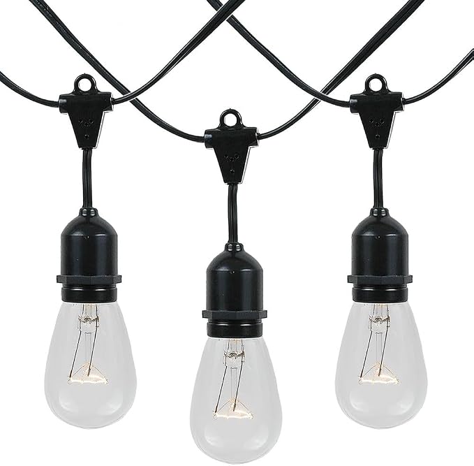 Novelty Lights 100 Feet, 50 Suspended E26 Sockets, S14 String Light Set by NoveltyLights-LightExperts