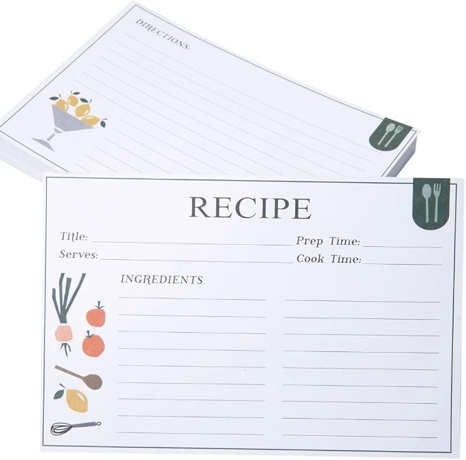 Premium 4x6 Recipe Cards – Double Sided Blank Kitchen Recipe Cards by SimplisticCharms