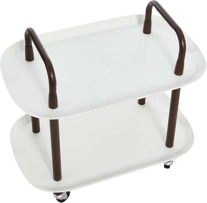 Main + Mesa Modern Plastic and Metal 2-Tier Trolley - Image 5