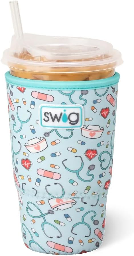 Swig Life Large Iced Cup Coolie, 30-32oz Iced Coffee Cup Insulator Sleeve by SwigLife