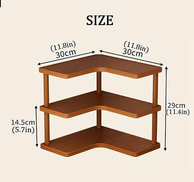 3-tier Kitchen countertop corner spice rack, household Cupboard Cabinet coffee - Image 7