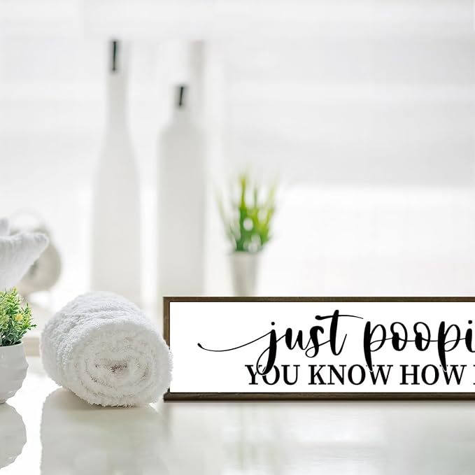 Funny Bathroom Decor, Just poopin you know how I be - Image 4