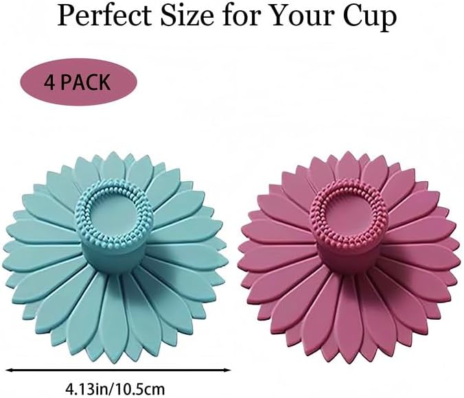 Sunflower Silicone Cup Covers, Reusable & Flexible Mug Covers and Silicone Lids - Image 2