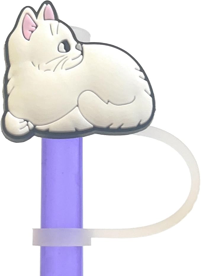 6 Pack 8mm Straw Toppers Cute Kitten - Image 4