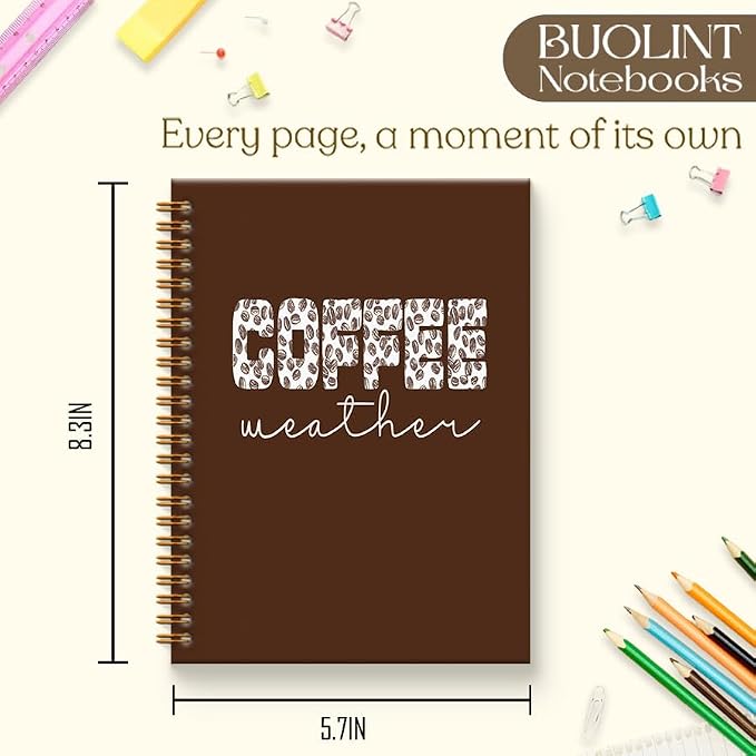 Coffee Weather Notebook Journal 5.5x8.3, Coffee Lover Gifts Journal - Image 6