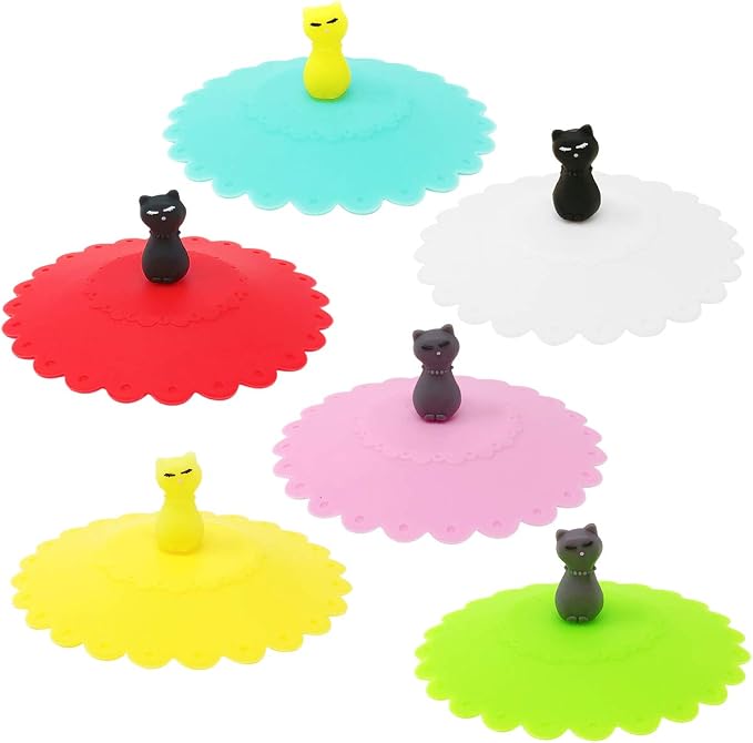 allydrew Silicone Cup Lids, Anti-Dust Leak-Proof Coffee Mug Covers by allydrew