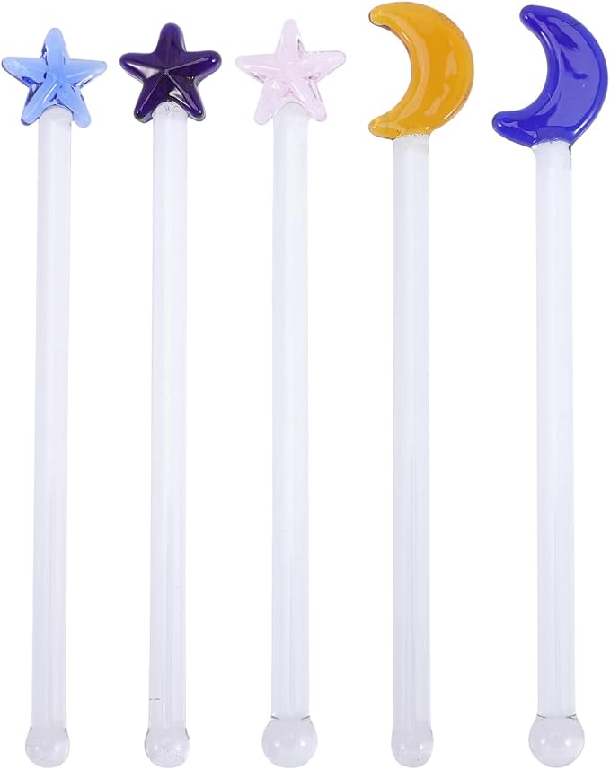 Solustre Glass Drink Stir Sticks 5 Pcs Reusable Swizzle Sticks | by SOLUSTRE