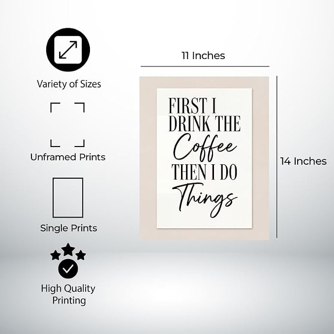 Lawrence Williams Designs First I Drink the Coffee Then I Do Things Poster - Image 2