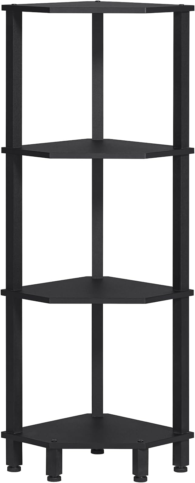 YUFAM 4-Tier Corner Shelf with Sturdy 5-Leg Base, Wooden Corner Bookshelf - Image 8