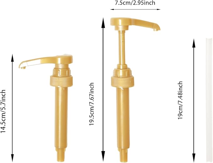 6 Pack Gold Coffee Syrup Pumps, Syrup Dispensers - Image 2