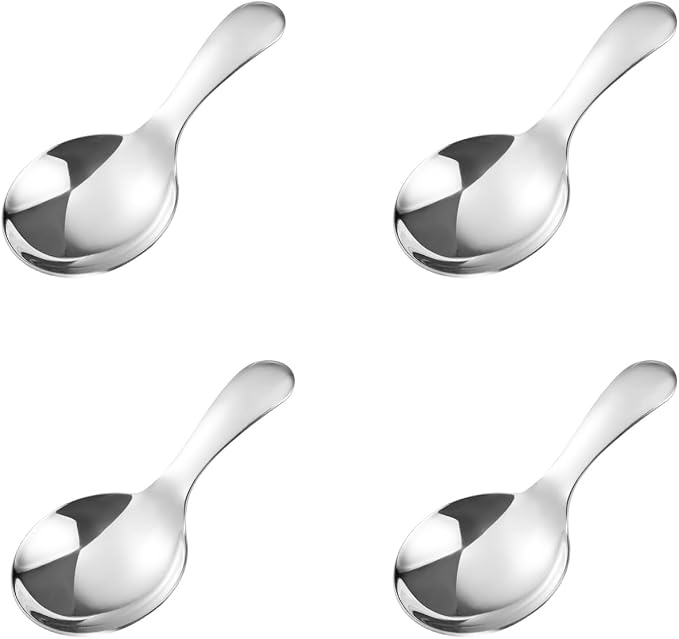 4PCS Mini Scoop for Canisters, Stainless Steel Short Handle Spoons Salt Spoons by WenTigDY