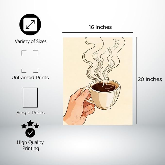 Lawrence Williams Designs Steaming Coffee Cup Poster - Image 2