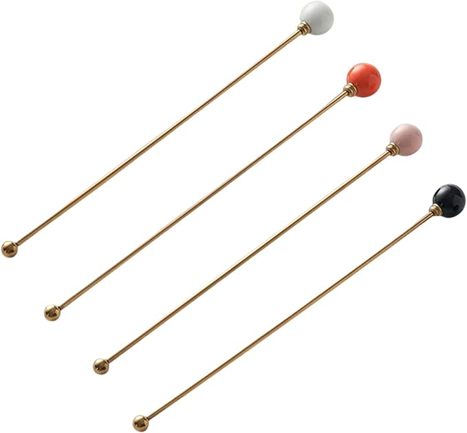 4PCS Stainless Steel Cocktail Swizzle Sticks Reusable Mixing Stirrers Coffee by Unknown