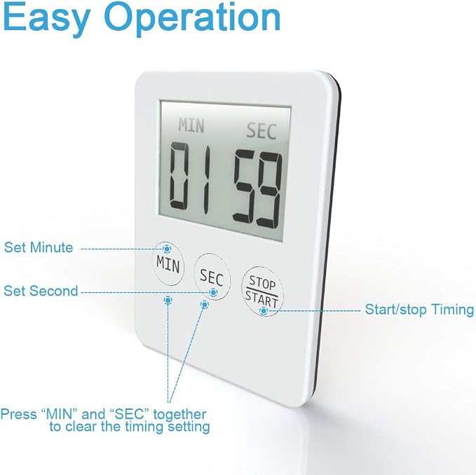 Attom Tech 2 PCS Ultra Slim Digital Kitchen Timer - Image 2