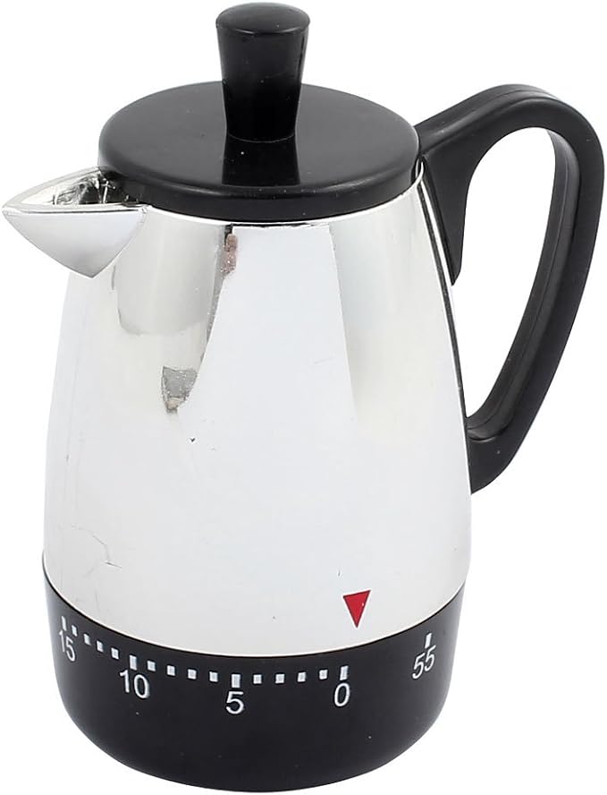 uxcell 4x3.4x2.2-Inch 60 Mins Mechanical Kitchen Time Meter Coffee Pot Design by uxcell