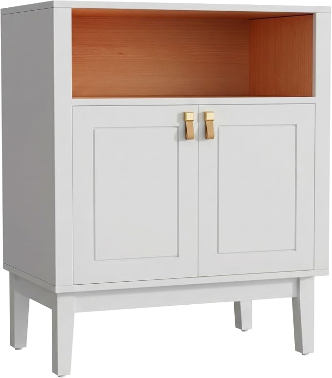 TUSY 32"H Sideboard Cabinet, Two-Tone Farmhouse Storage Unit - Image 6