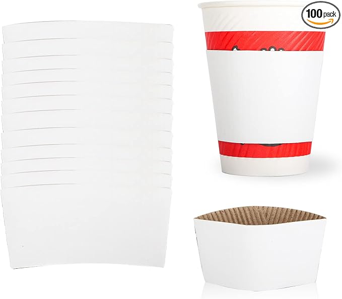 Disposable Coffee Cup Sleeves Corrugated Kraft Paper Coffee Cup Sleeves Holder by zsccxq