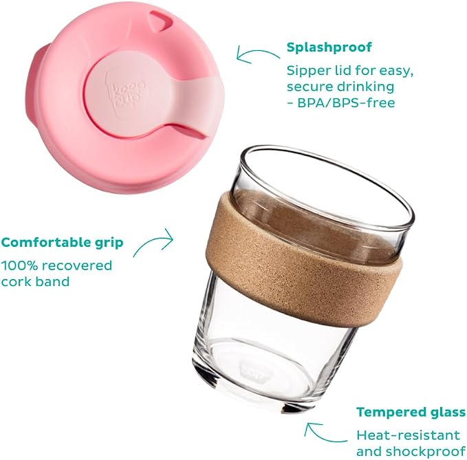 KeepCup Brew Cork, Reusable Glass Tumbler - Image 3