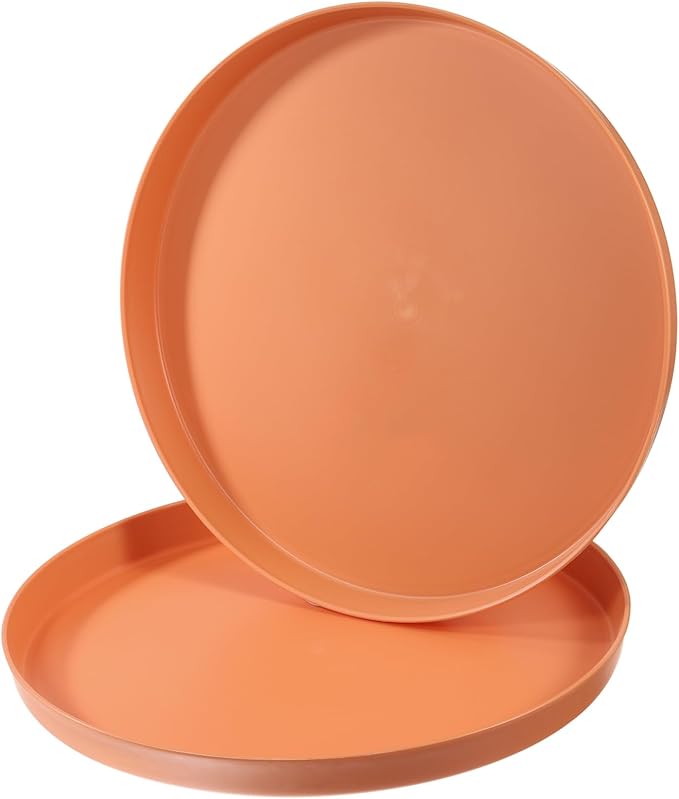 PATIKIL 12" Round Restaurant Serving Trays, 2 Pack Non-Slip Food Service Tray by PATIKIL