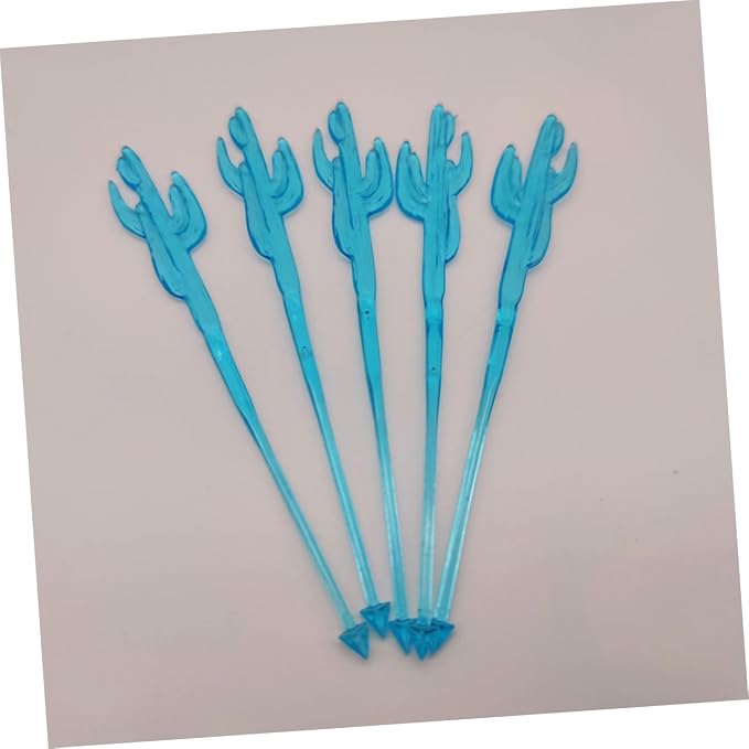 DECHOUS Cactus Design Cocktail Swizzle Sticks 40pcs Disposable Drink Stir Sticks - Image 3