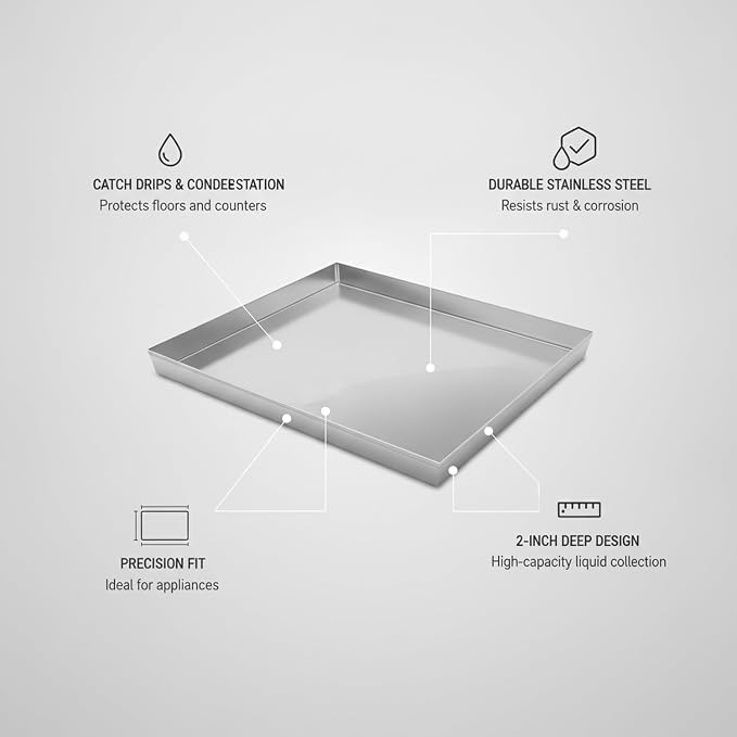 Stainless Steel Drip Tray, Rectangular Condensation Catch Pan - Image 5