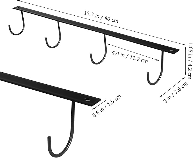 PRETYZOOM Mug Hook Under Cabinet Cup Holder Organizer Rack Space Saving Coffee - Image 5