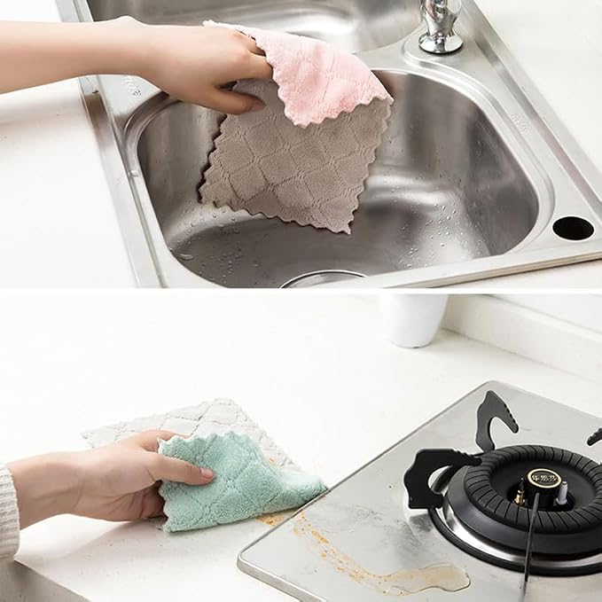20 Pack Cleaning Cloth Kitchen Cloth, Dish Towels Super Absorbent Coral Velvet - Image 4