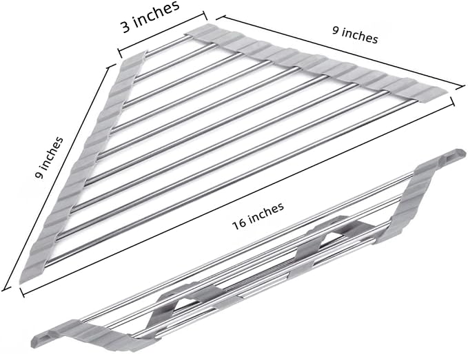 Triangle Dish Drying Rack Multipurpose Roll-up Drying Rack - Image 5