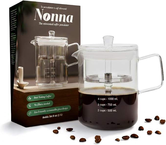 NONNA 2.0 Glass Coffee Percolator by NONNA