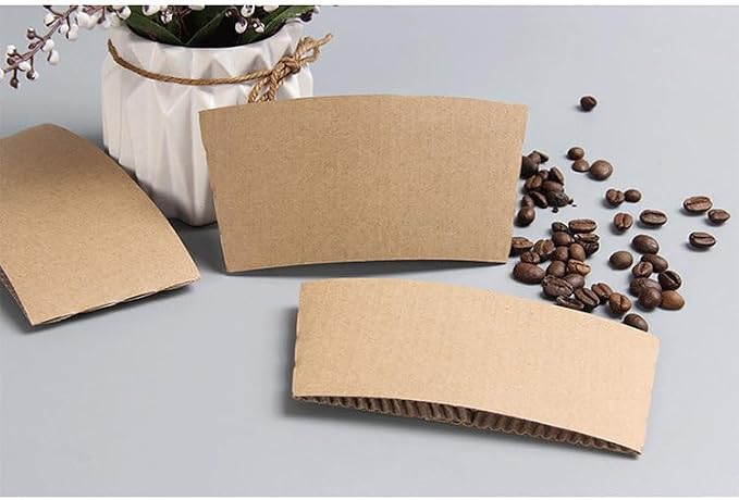 Personalized Kraft Disposable Coffee Cup Sleeve, Custom Paper Sleeve, Cardboard - Image 5