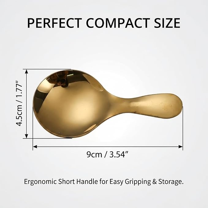 4 PCS Gold Stainless Steel Coffee Scoops Set, Canisters Mini Scoop - Image 2