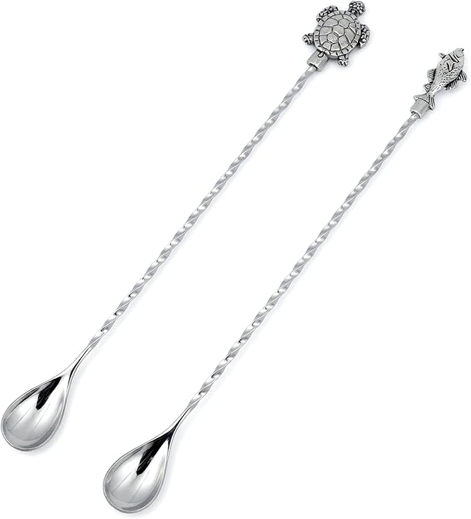 Homestia 2 Pack Bar Spoon, 12” Stainless Steel Cocktail Mixing Spoon by Homestia