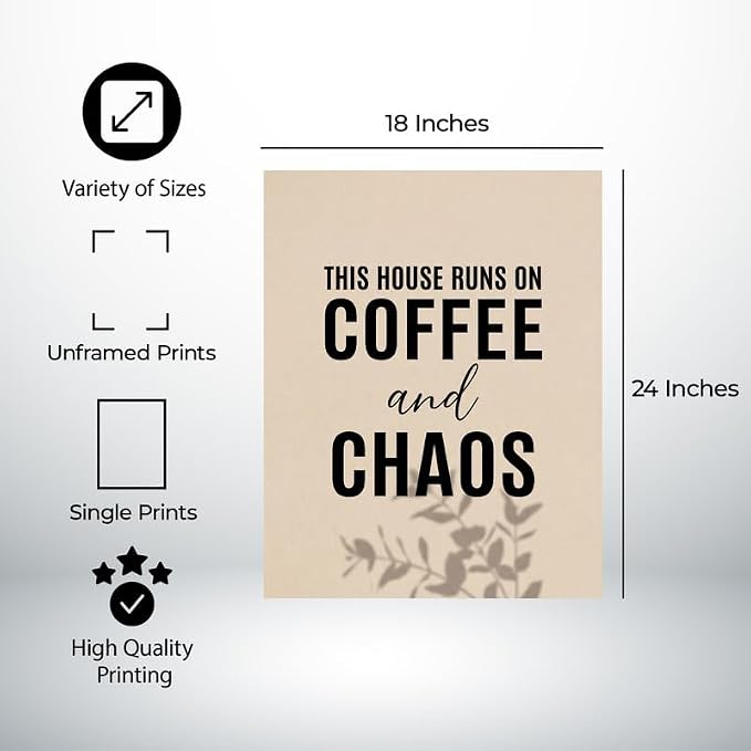 Lawrence Williams Designs This House Runs on Coffee and Chaos Poster - Image 2