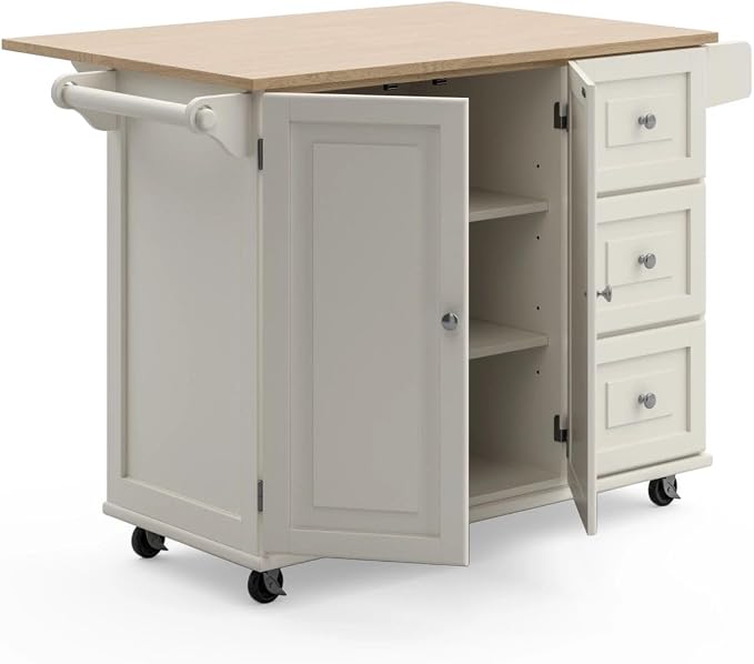 Homestyles Dolly Madison Off-White Mobile Kitchen Island Cart - Image 12