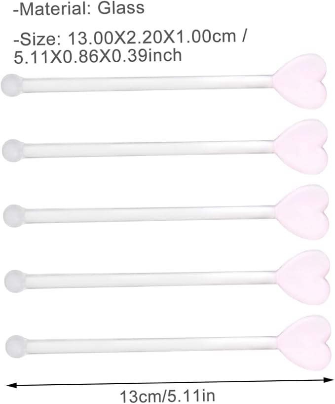 DOITOOL 5pcs Glass Coffee Stirrers Beverage Stir Sticks, Stirring Rod Swizzle - Image 2