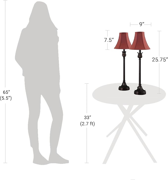 Catalina Lighting Brenda Buffet Table Lamps, Desk Lamp - Image 5