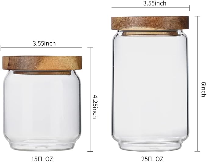 Glass Jar with Lid, Airtight Food Storage Containers Glass Set - Image 2