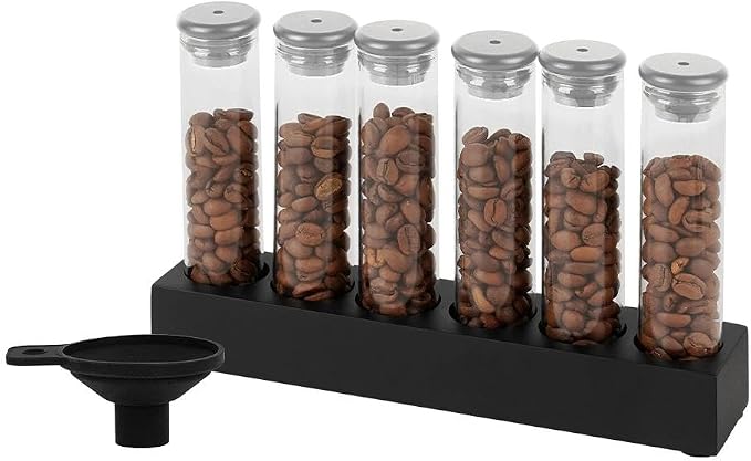 watchget Coffee Bean Container 6PCS Silver Coffee Bean Cellars Tubes Single by watchget