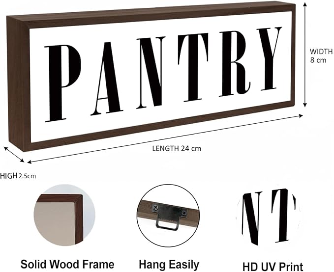 Pantry Sign, Rustic Decorative Wooden Box Signs, Framed Wooden Plaque Sign Decor - Image 5
