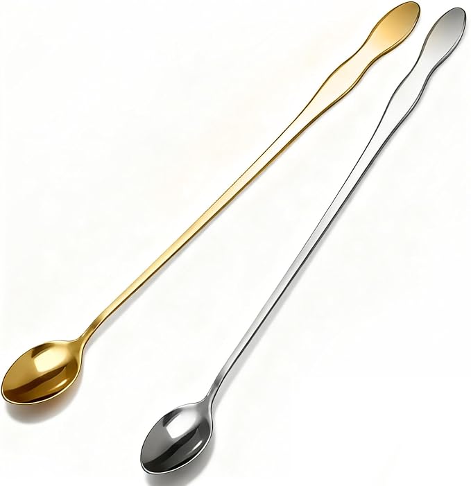 2 PCS Long Coffee Spoons, 7.8 Inch Coffee Stirrers, Ice Tea Spoons, Stainless by Lekayihu