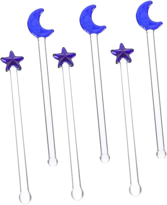 6Pcs Creative Stirring Sticks Moon Star Shaped Drink Stirrers by BRIGHTFUFU