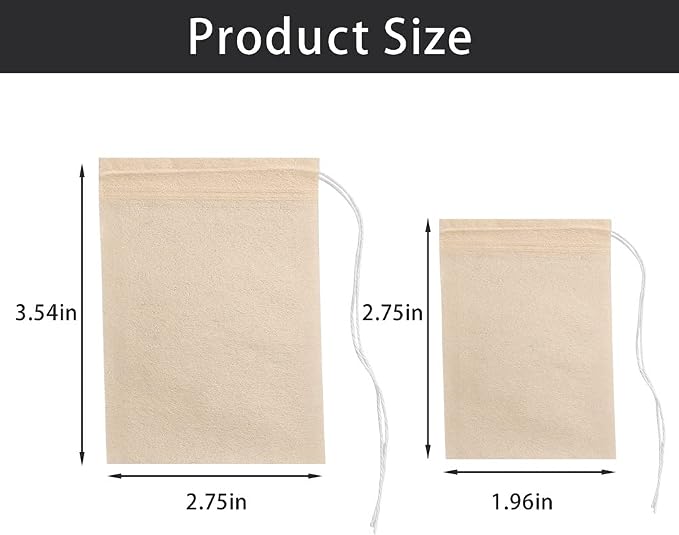 200 Pcs Loose Leaf Tea Bags, Disposable Tea Filter Bags - Image 3